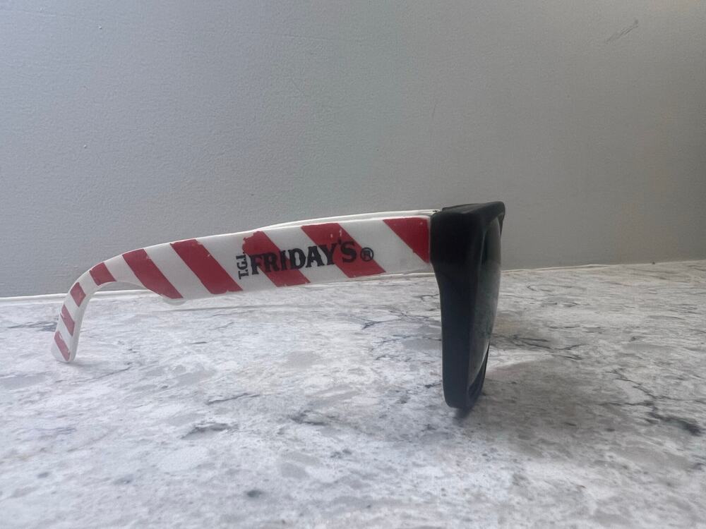 Vintage TGIF Friday's Sunglasses Red White Black Frames